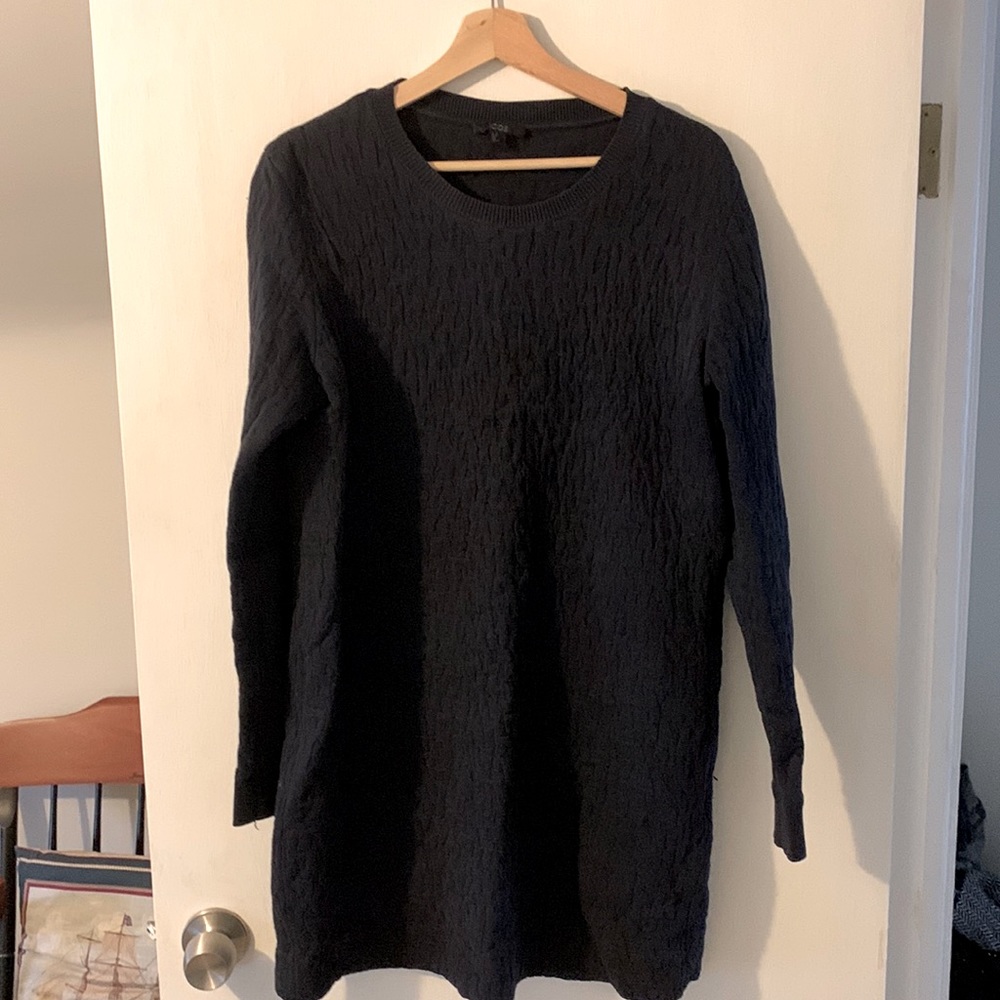 COS jacquard animal print navy sweatshirt dress M